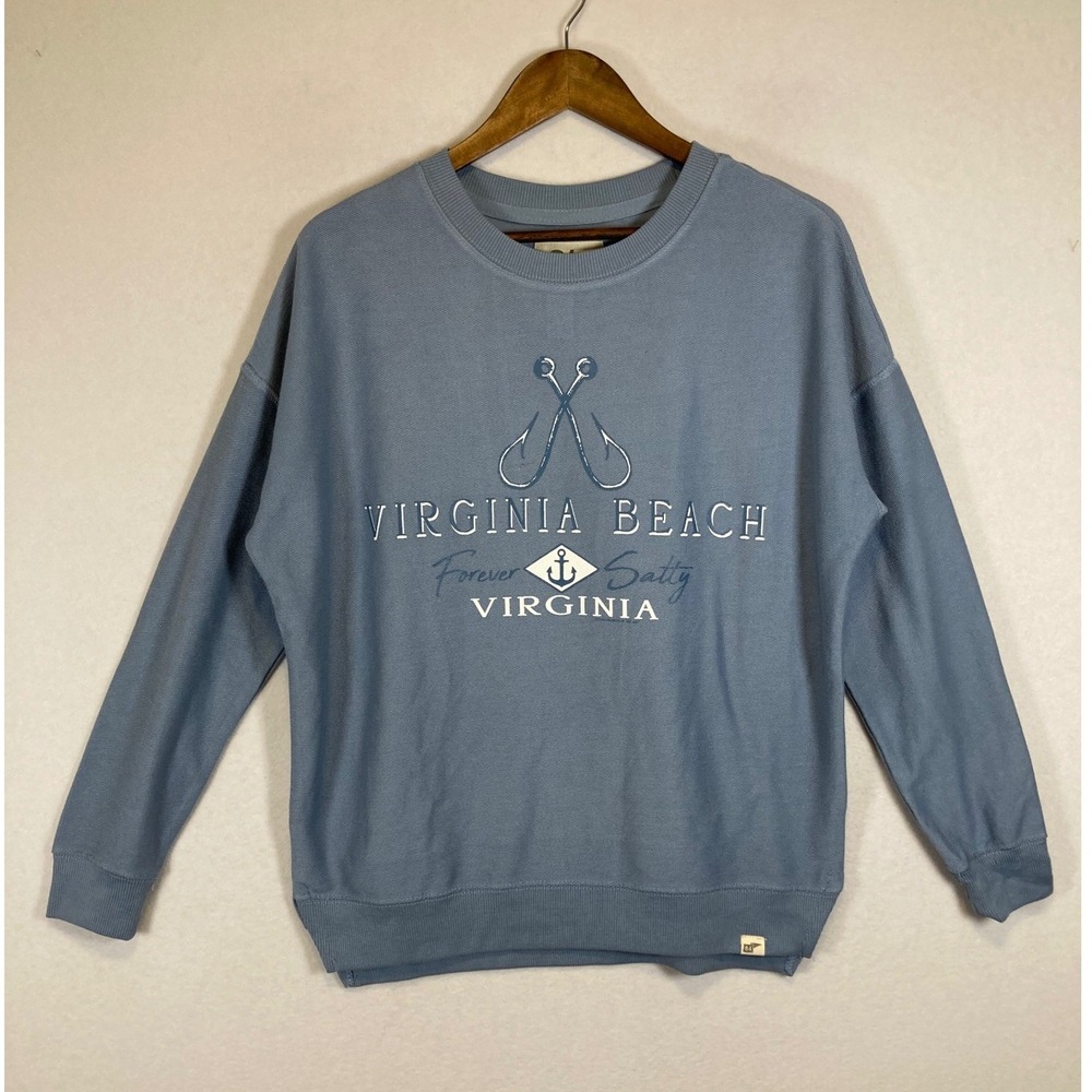 Nautical Blue 84 Mens Medium Blue Virginia Beach Forever Salty‎ Sweatshirt